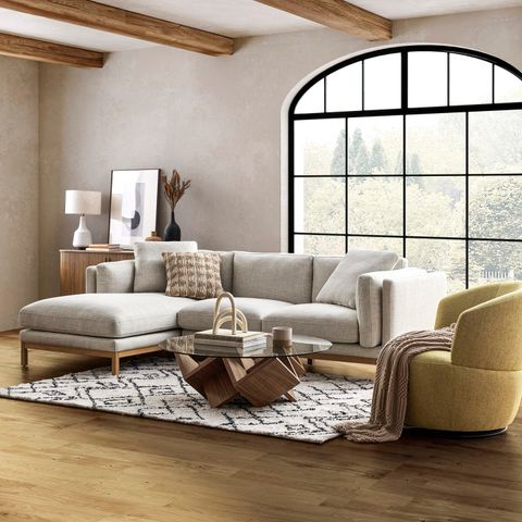 Owen Chaise Sectional Sofa In Natural Finish: Nature-Inspired Comfort ... for Ronson Sectional Set - Beige, Natural